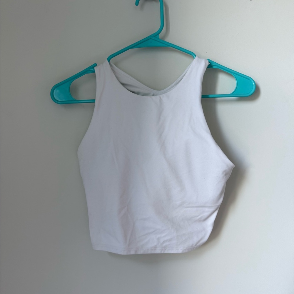 Athleta White High-Neck Tank Top